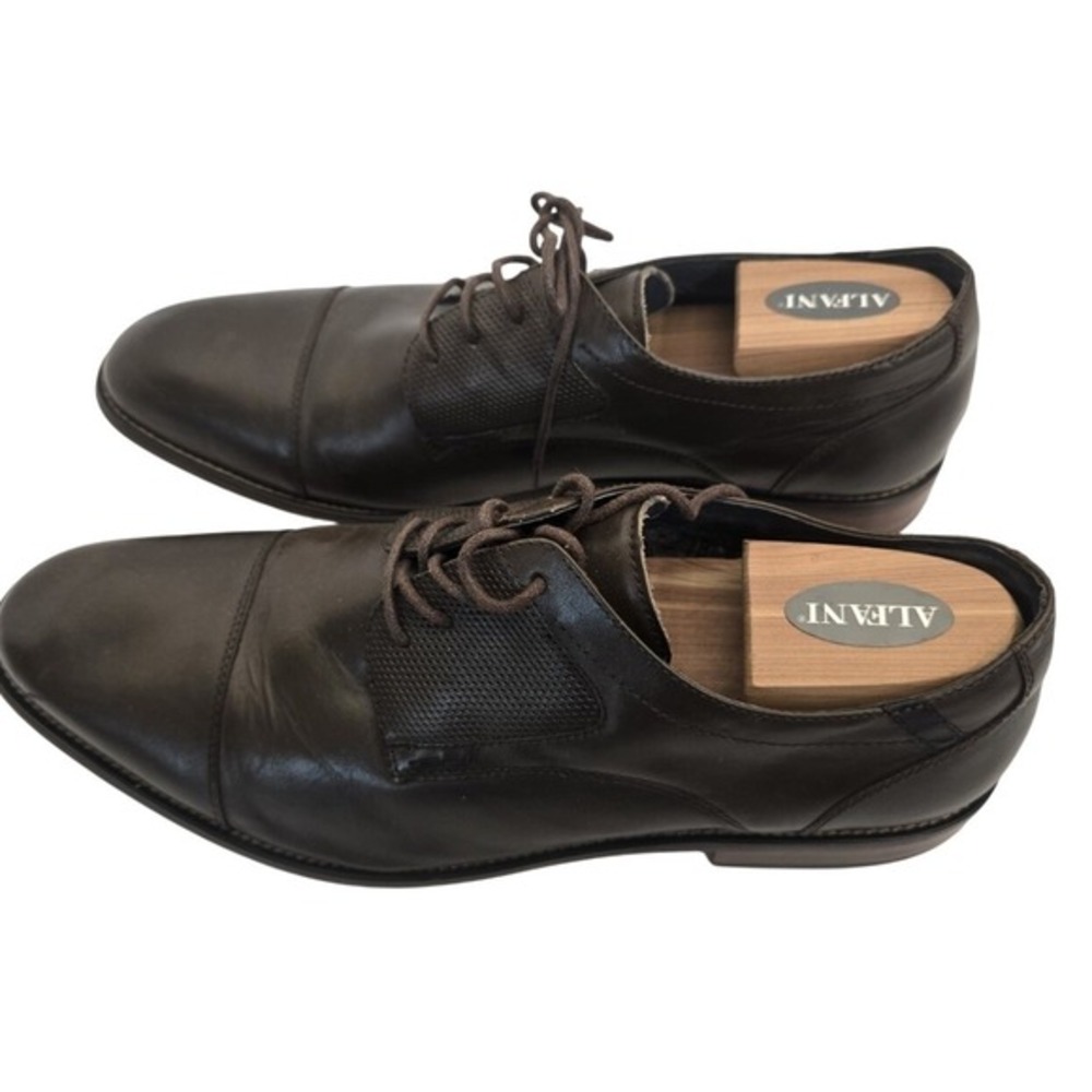 Steve Madden Derium Mens Size‎ 13 M Brown Leather Lace Up Shoes Wood Sole Oxford